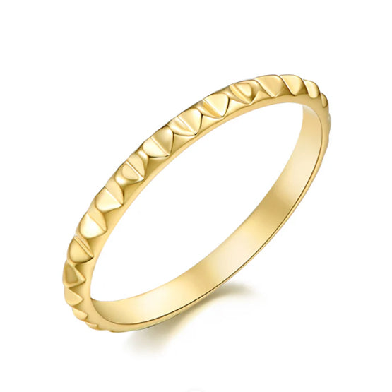 14K Yellow Gold Pyramid Band Ring