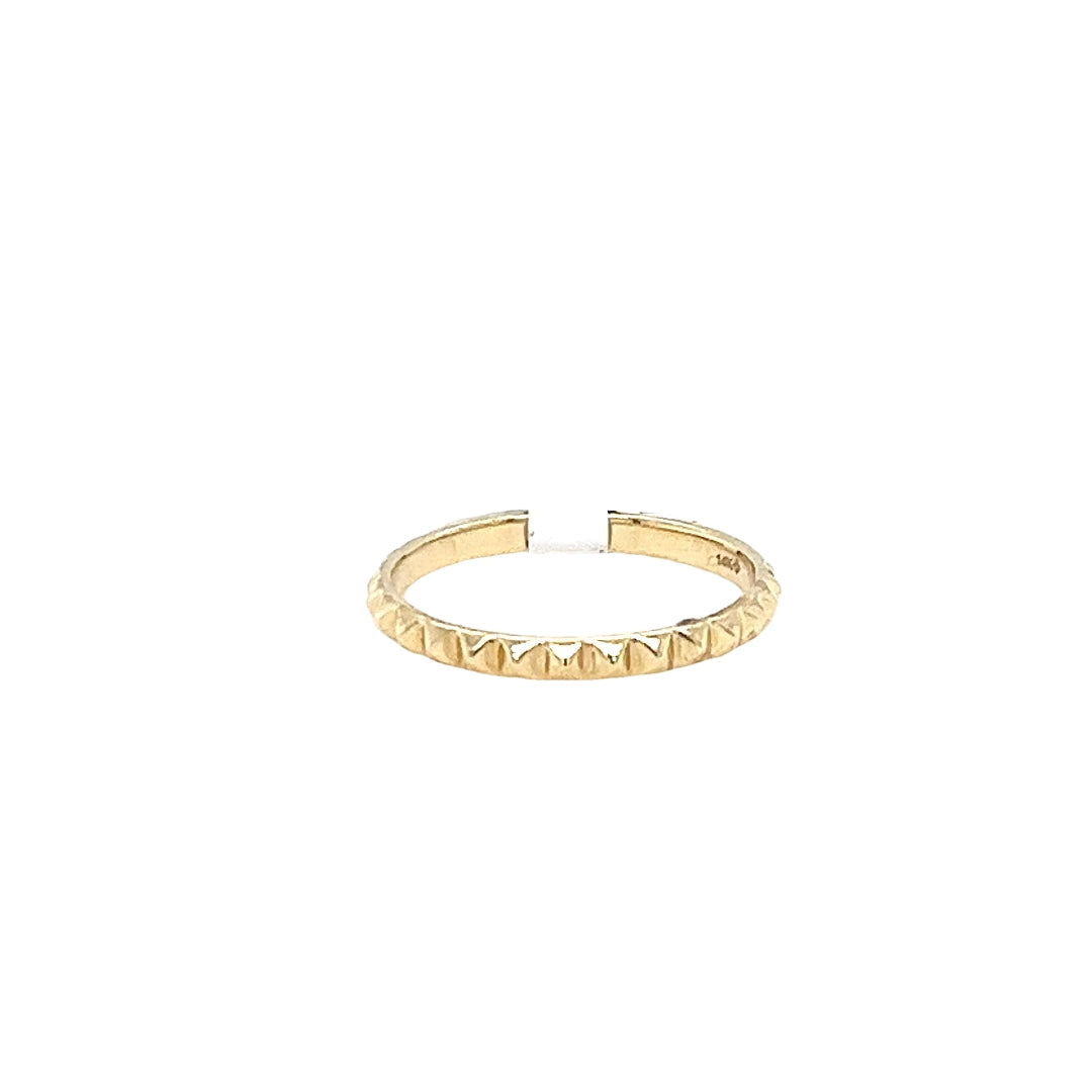 14K Yellow Gold Pyramid Band Ring