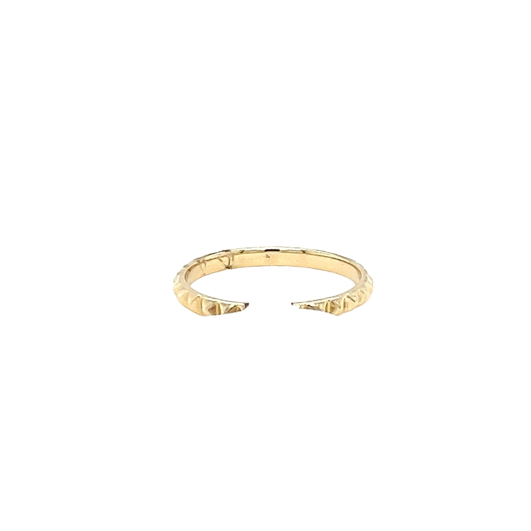 14K Yellow Gold Pyramid Band Ring