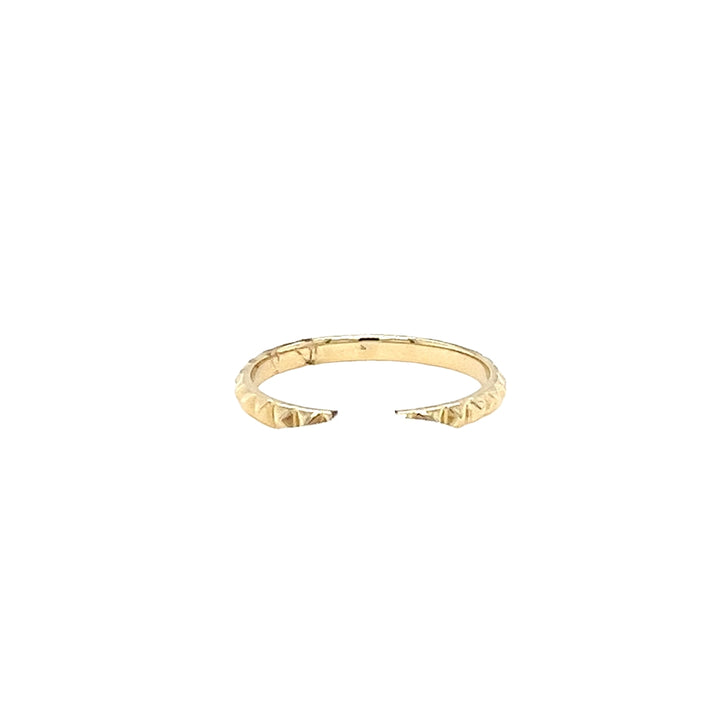 14K Yellow Gold Pyramid Band Ring