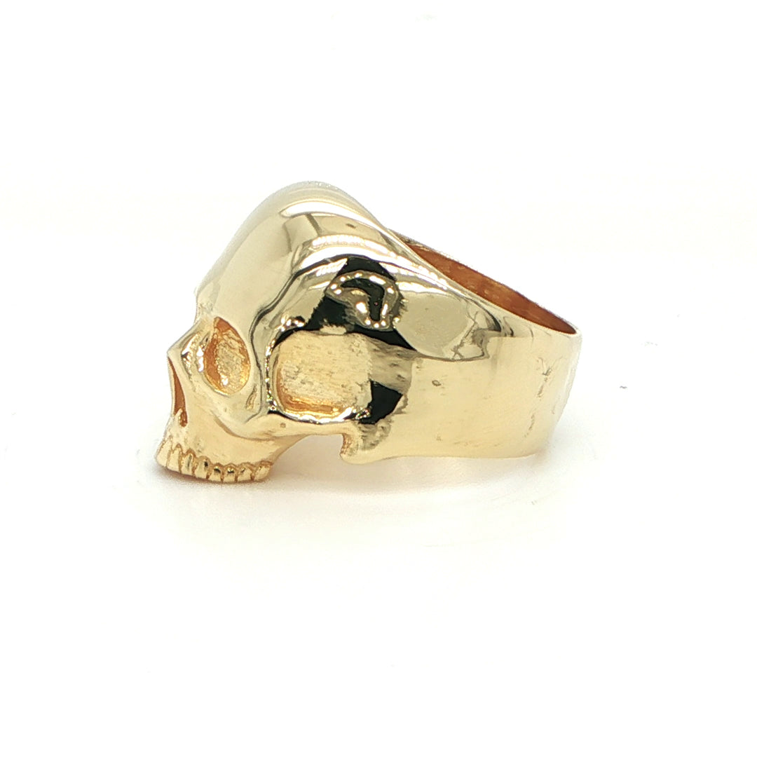 14K Yellow Gold Skull Fashion Ring
