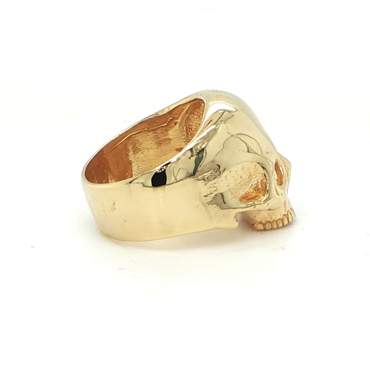 14K Yellow Gold Skull Fashion Ring