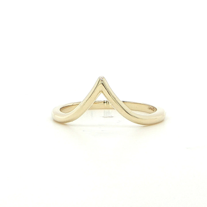 14K Yellow Gold V-Shape Contour Ring