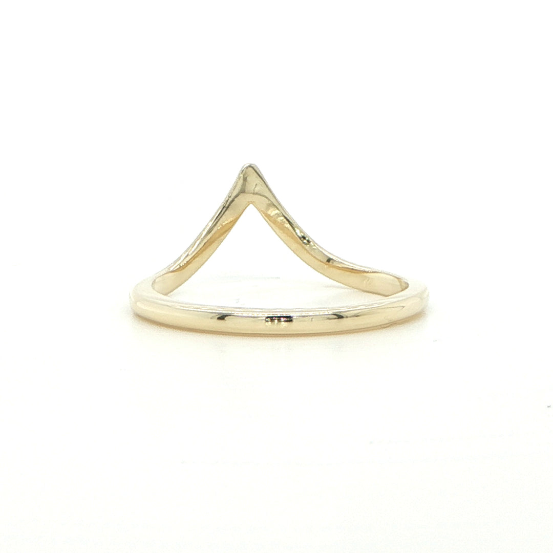 14K Yellow Gold V-Shape Contour Ring