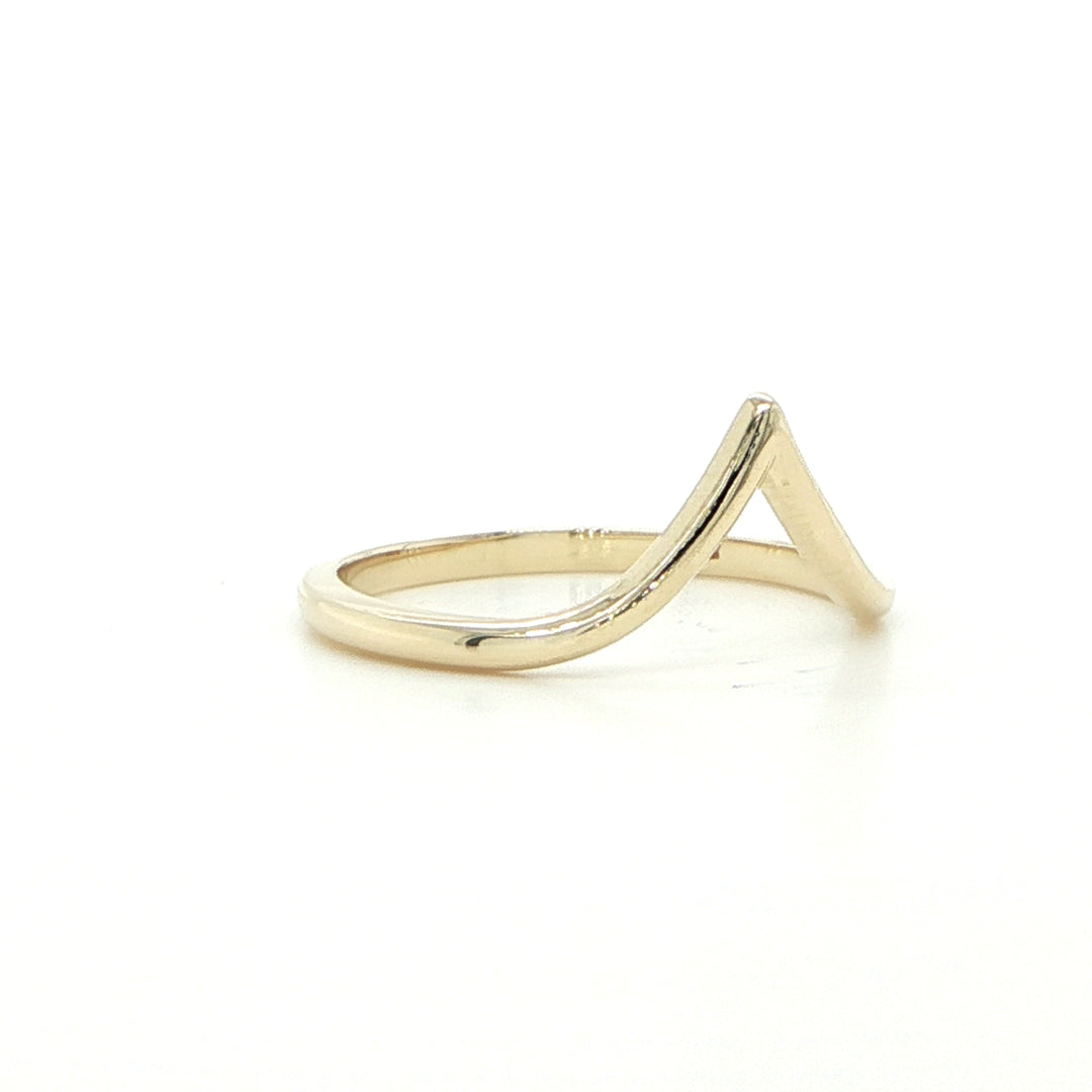 14K Yellow Gold V-Shape Contour Ring