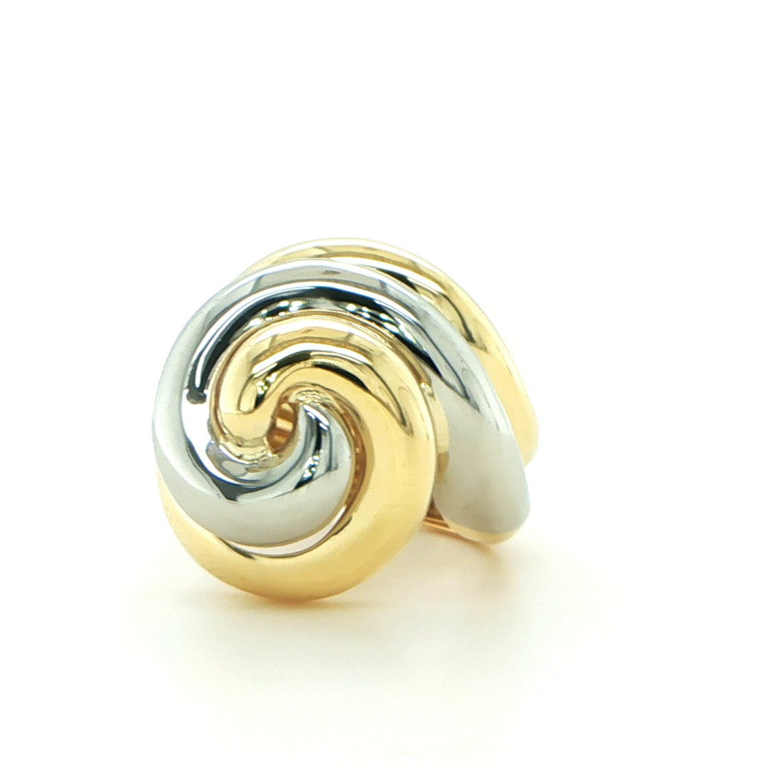 18K White & Yellow Gold Swirl Ring