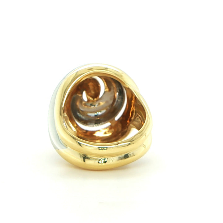 18K White & Yellow Gold Swirl Ring