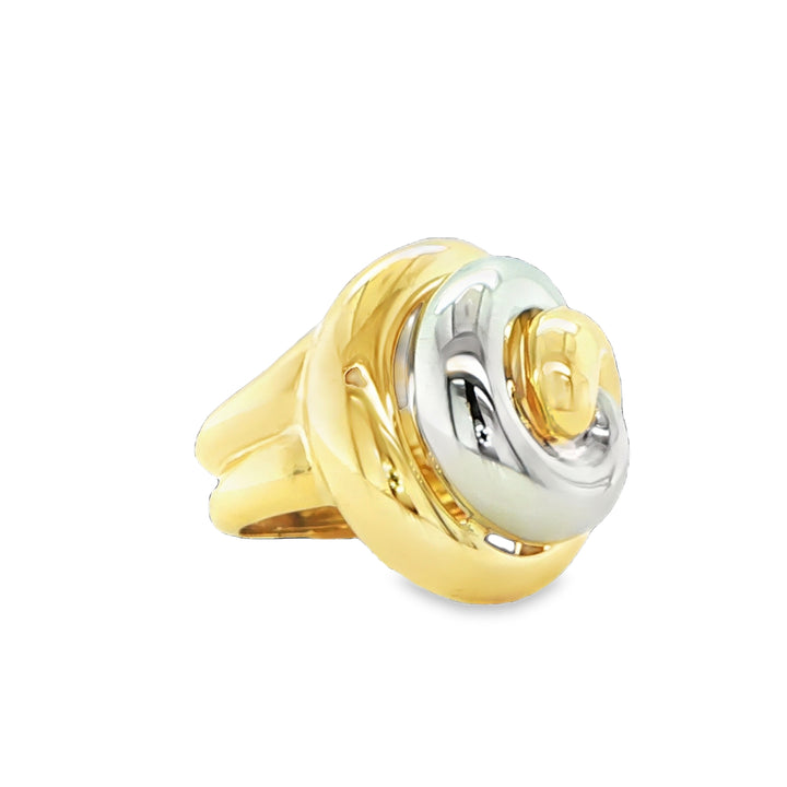 18K White & Yellow Gold Swirl Ring