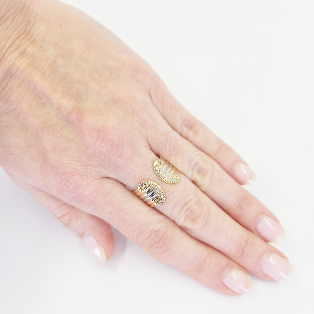 Cartier Trinity 18K Tri-Color Gold Diamond Ring