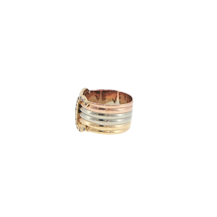 Cartier Trinity 18K Tri-Color Gold Diamond Ring