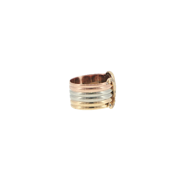 Cartier Trinity 18K Tri-Color Gold Diamond Ring