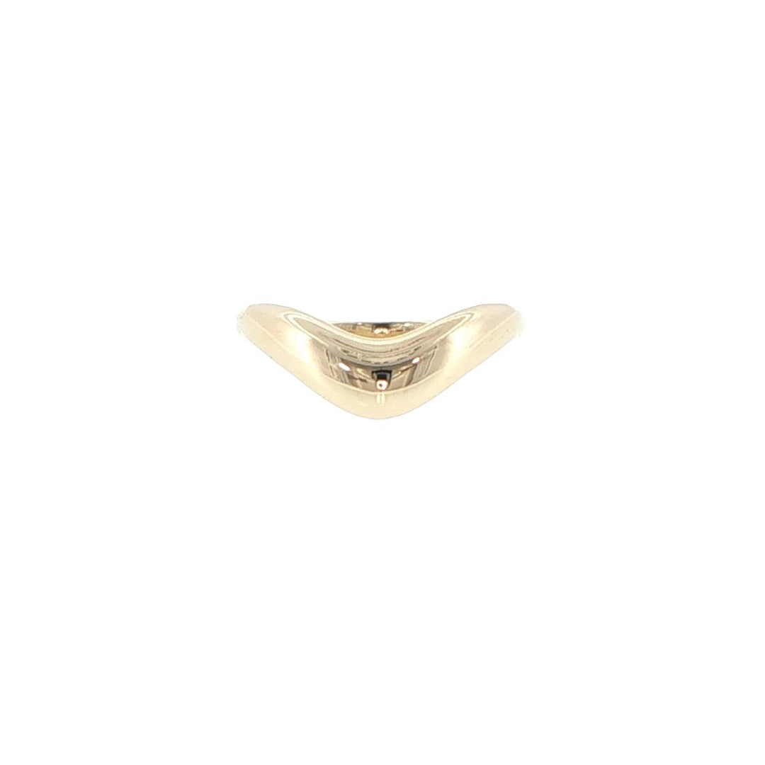 14K Yellow Gold V-Shape Contour Band