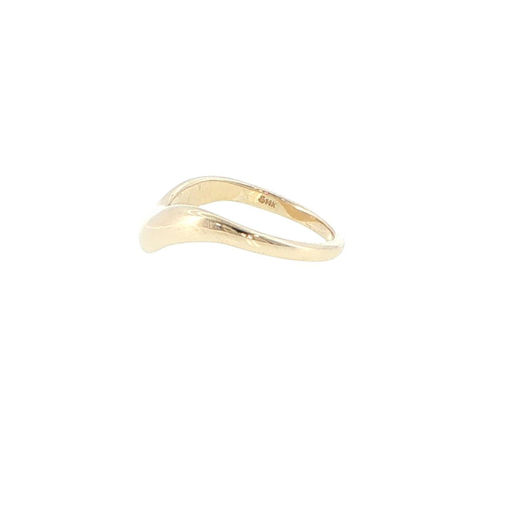 14K Yellow Gold V-Shape Contour Band
