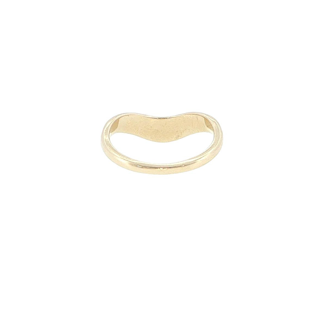 14K Yellow Gold V-Shape Contour Band