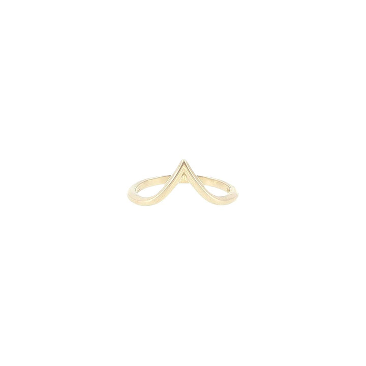 14K Yellow Gold V-Shape Contour Ring