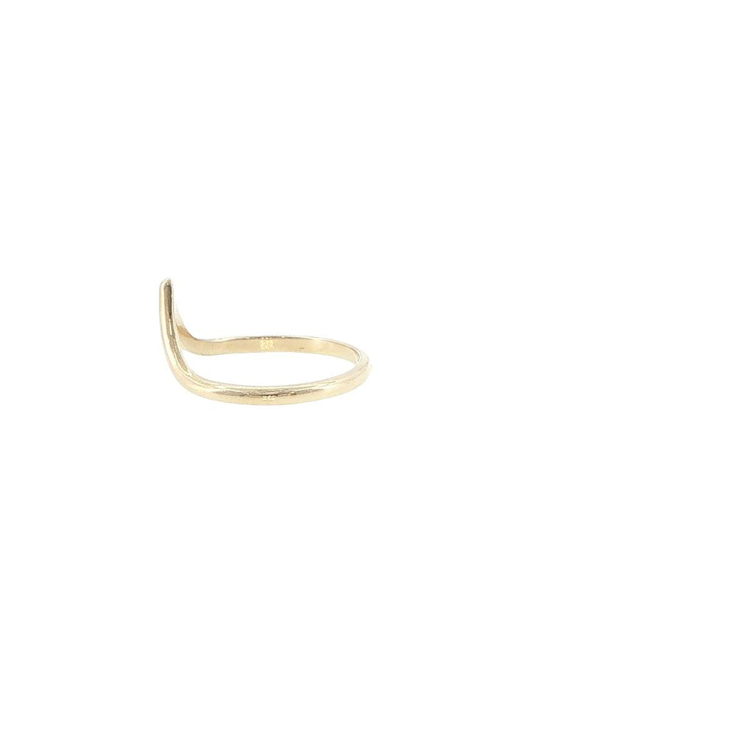 14K Yellow Gold V-Shape Contour Ring