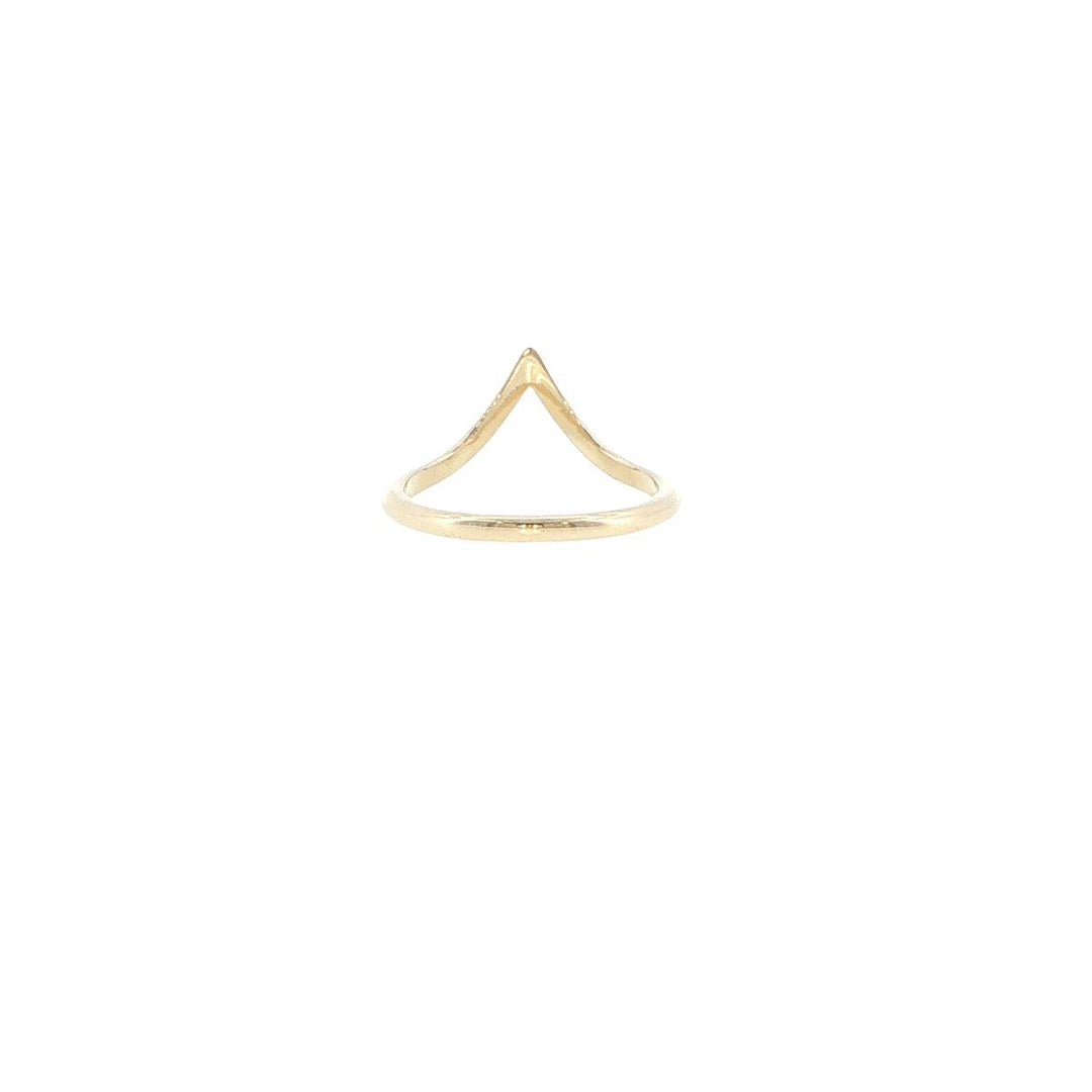 14K Yellow Gold V-Shape Contour Ring