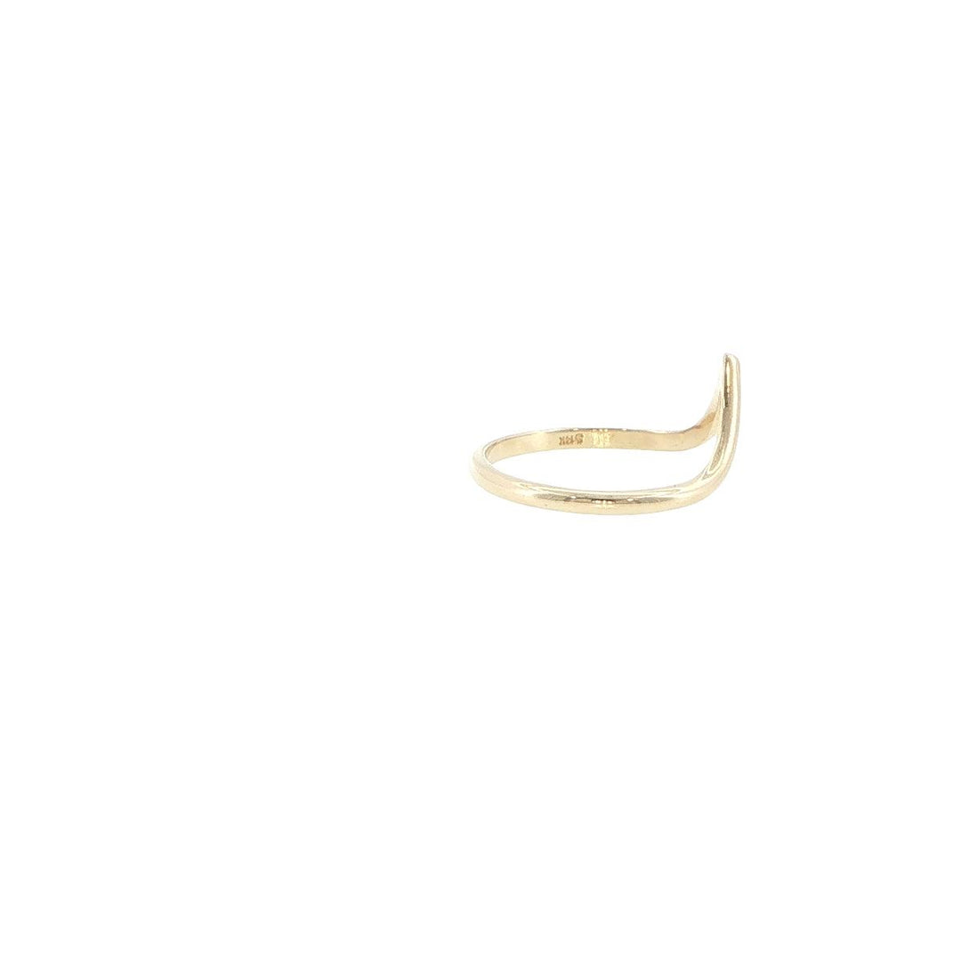 14K Yellow Gold V-Shape Contour Ring