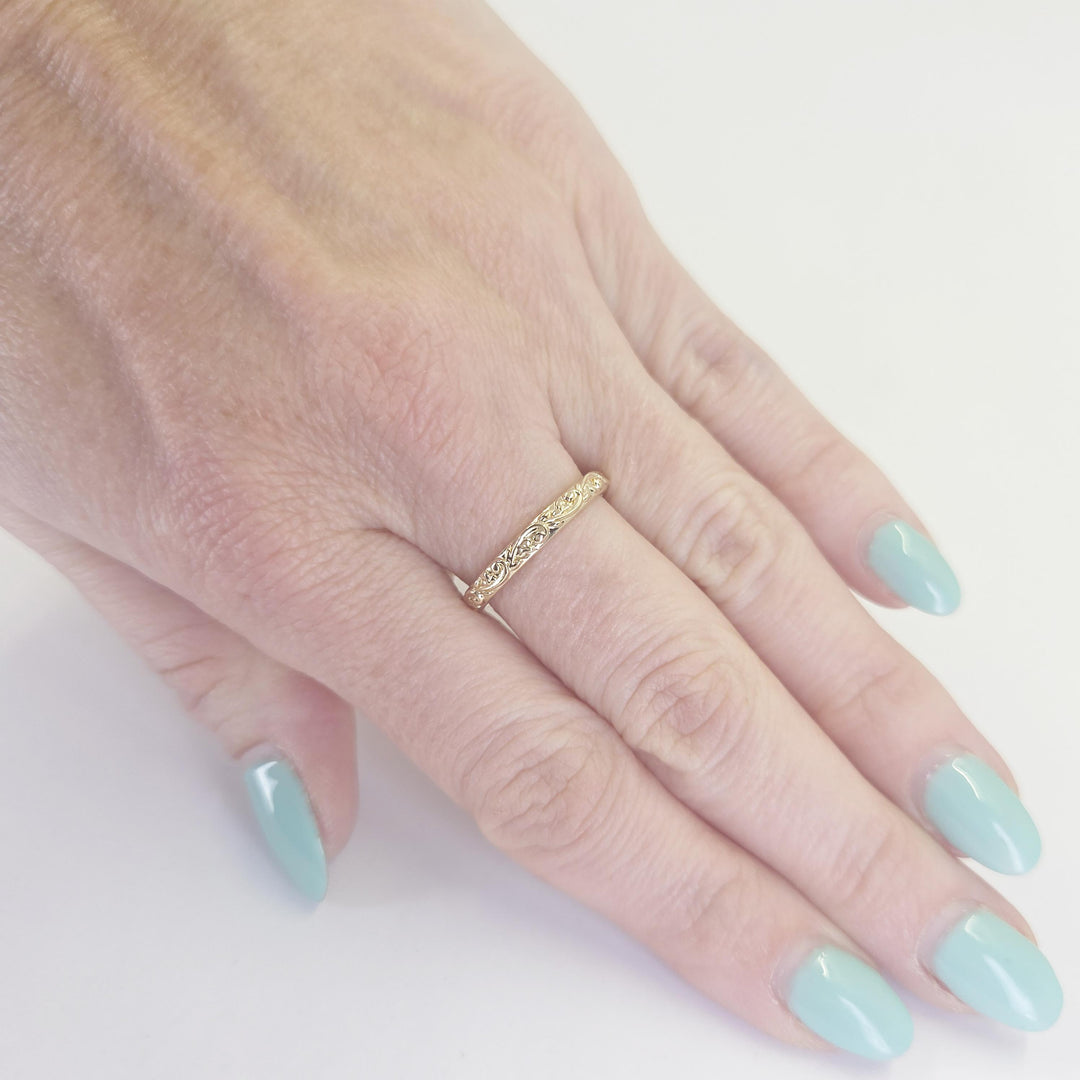 14K Yellow Gold 2.5mm Sculptural Ring