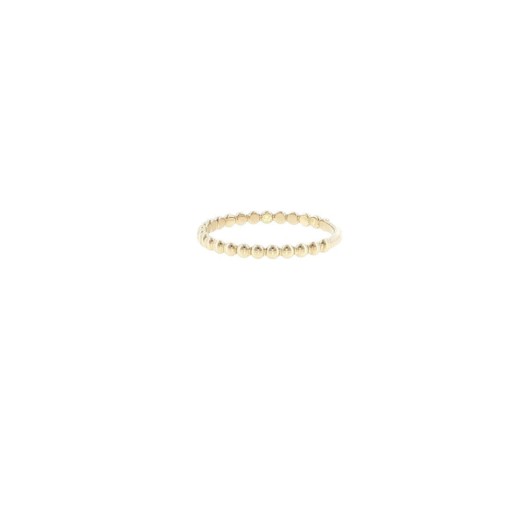 14K Yellow Gold 2mm Stackable Bead Ring