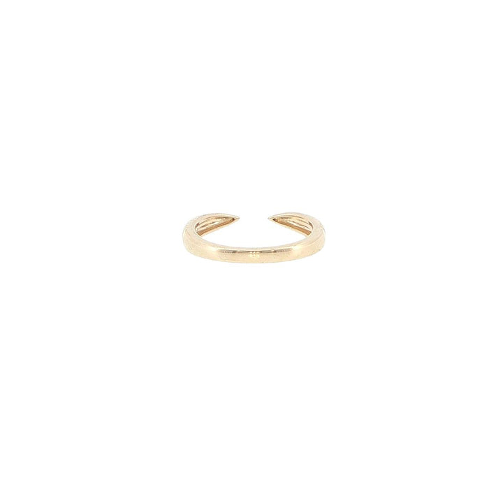 14K Yellow Gold Ridged Open Ring with Tapered Ends
