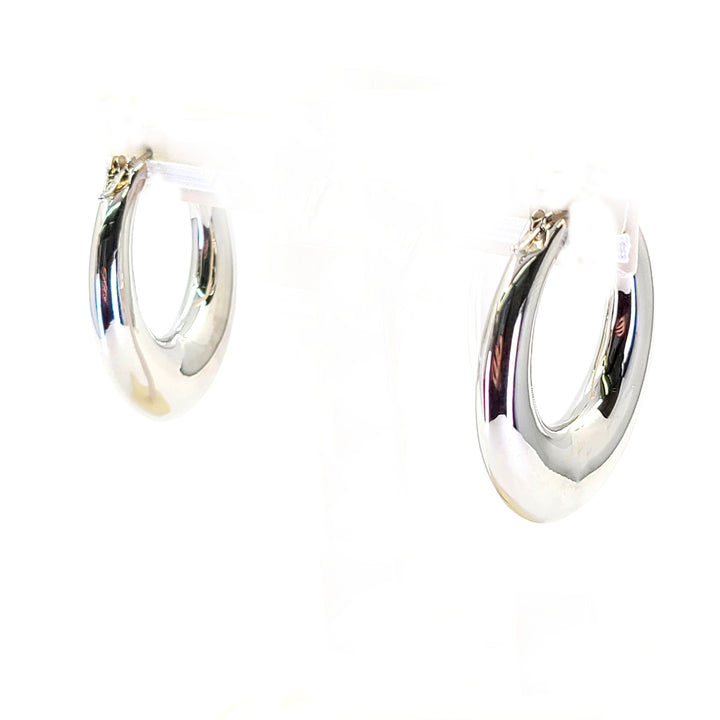 Oval Puff Hoop Earrings