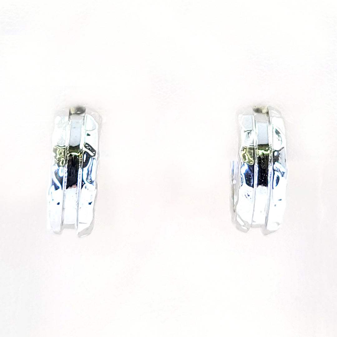Hammered Huggie Hoop Earrings