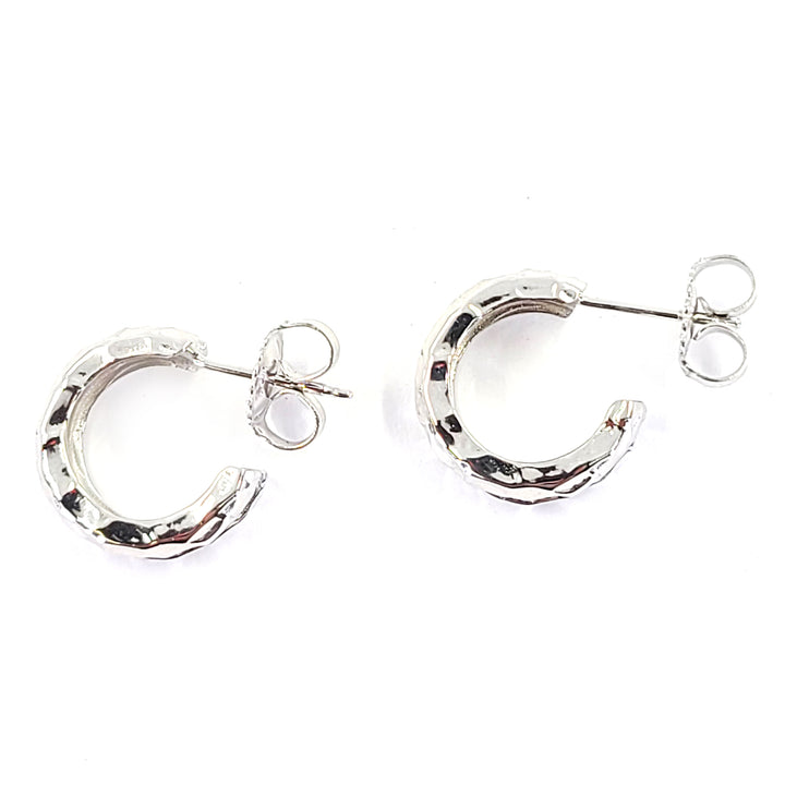 Hammered Huggie Hoop Earrings