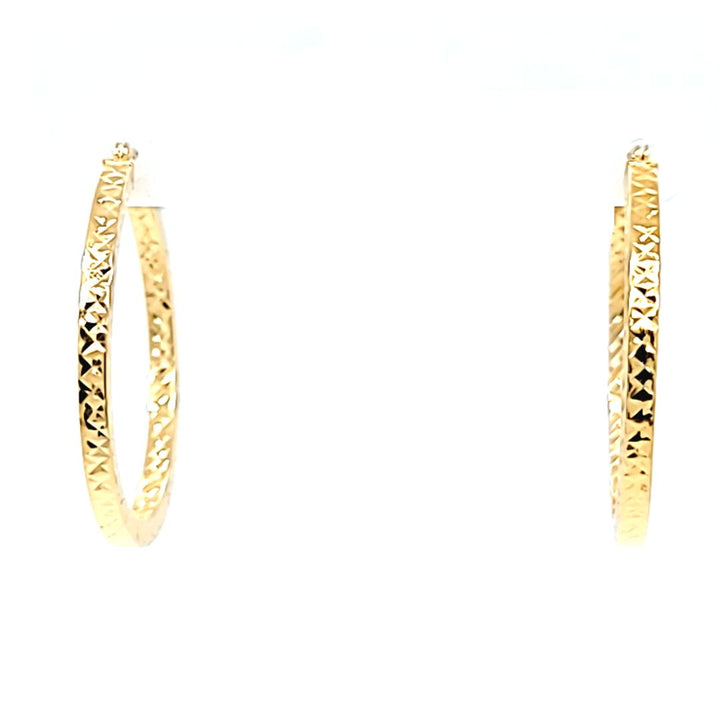 2.2mm Squared Edge Hoop Earrings