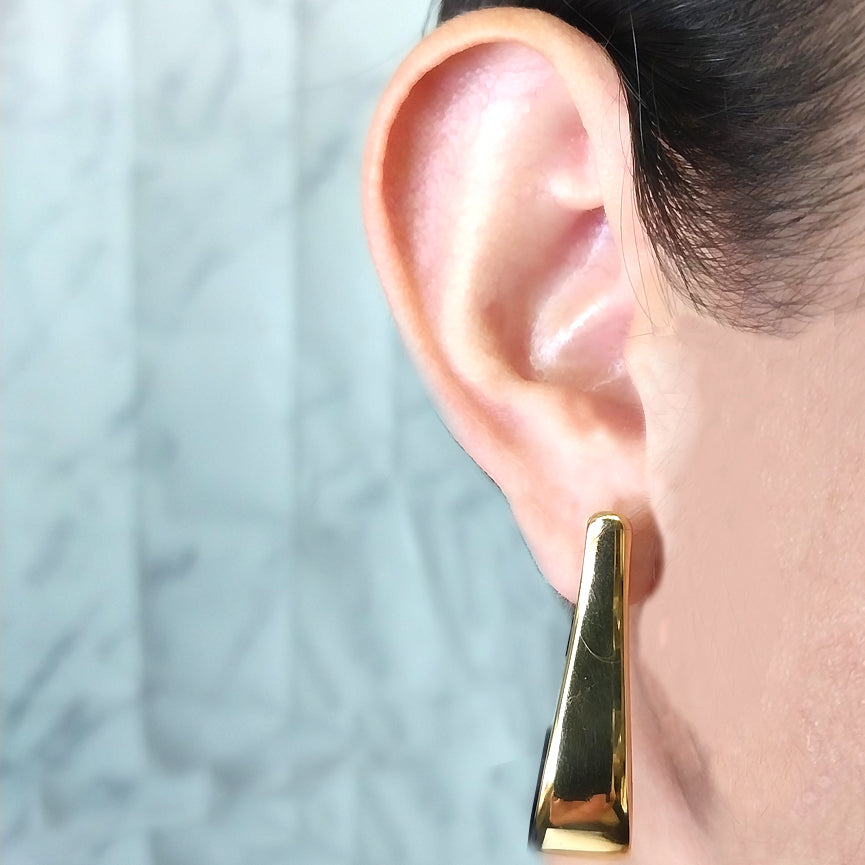 Tapered Long Hoop Earrings