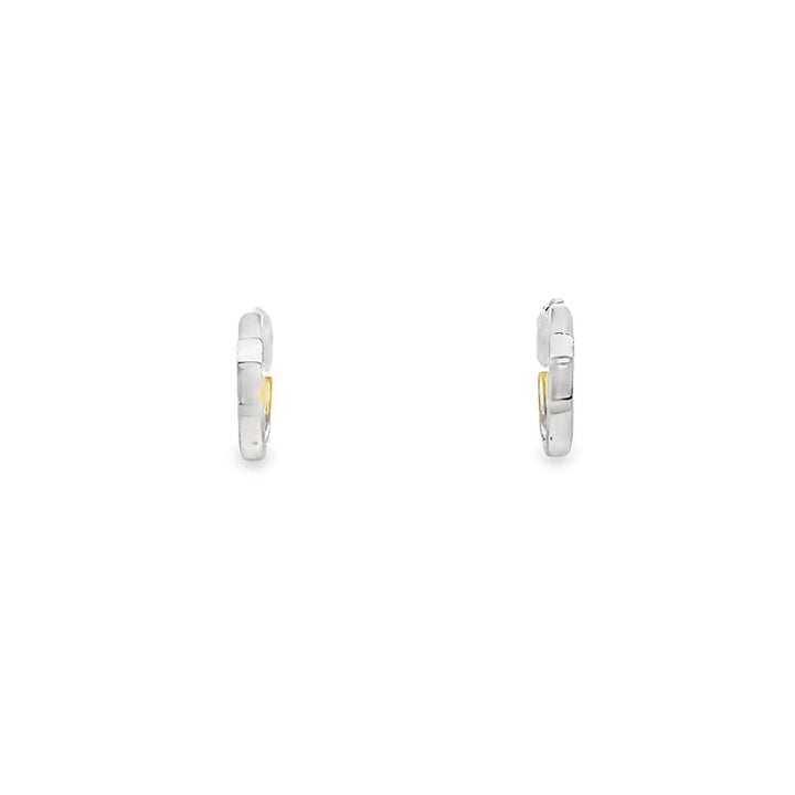 14K Two Tone Gold Reversible Hinged Hoop Earrings