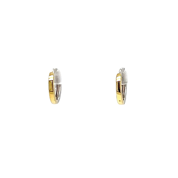 14K Two Tone Gold Reversible Hinged Hoop Earrings