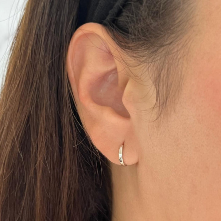 14K Two Tone Gold Reversible Hinged Hoop Earrings