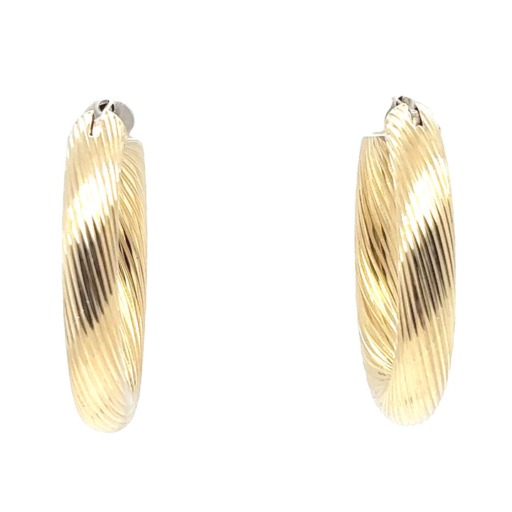 18K Yellow Gold Hoop Earrings