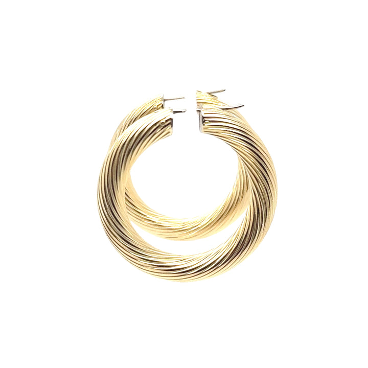 18K Yellow Gold Hoop Earrings