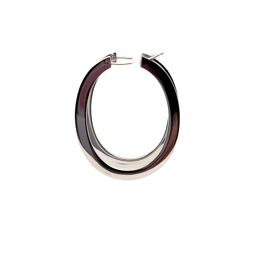 Roberto Coin 18K Gold Flat Oval Hoop Earrings