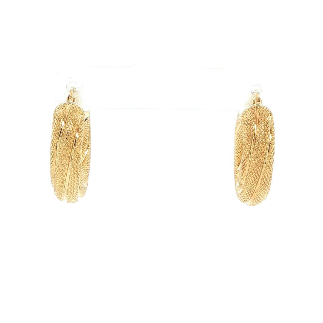 18K Yellow Gold Twisted Hoop Earrings