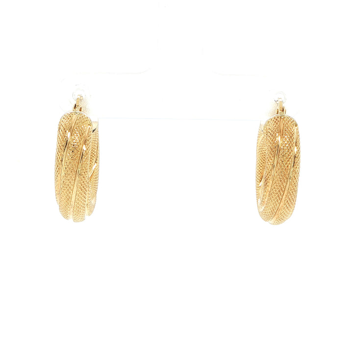 18K Yellow Gold Twisted Hoop Earrings