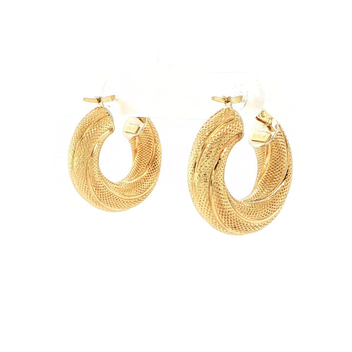18K Yellow Gold Twisted Hoop Earrings