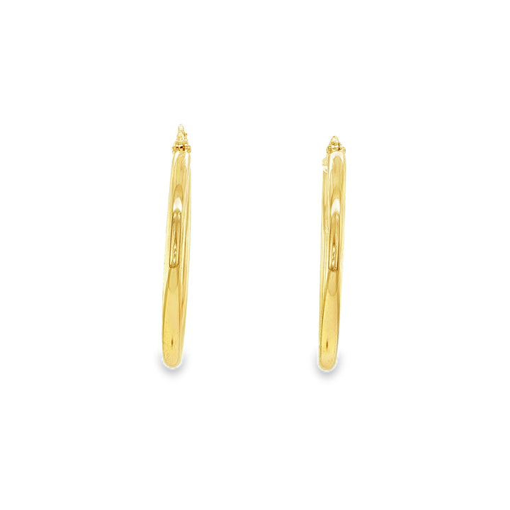14K Yellow Gold Polished Hoop Earrings
