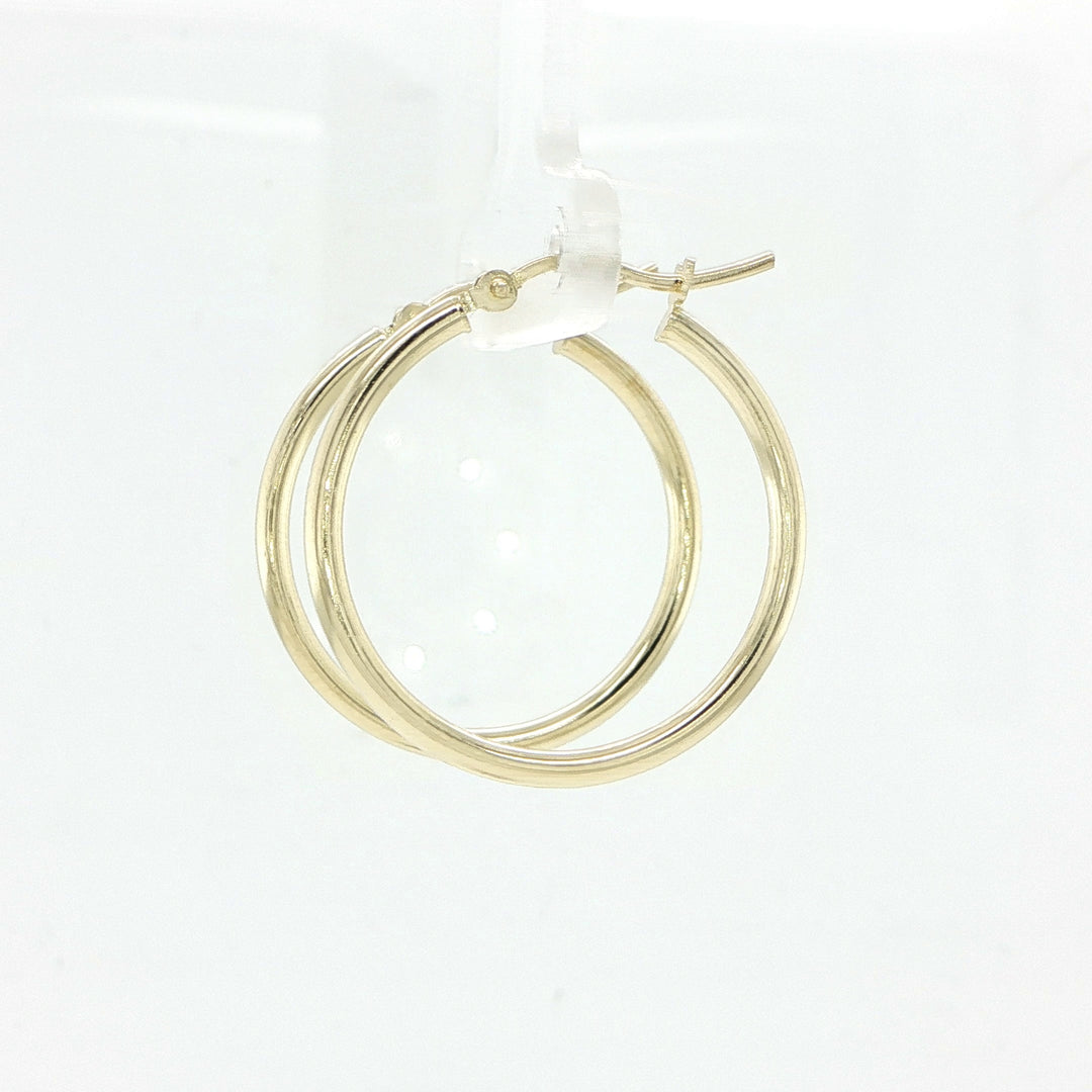 14K Yellow Gold Polished Hoop Earrings