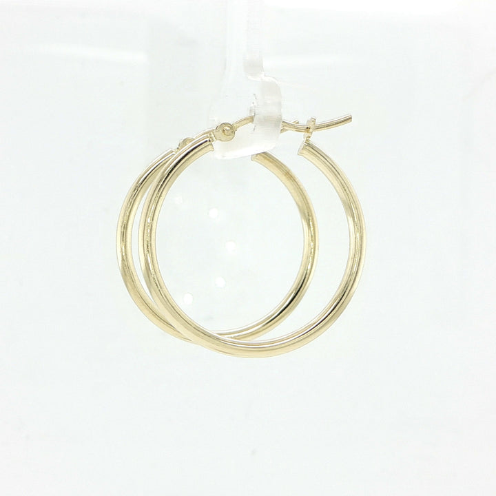 14K Yellow Gold Polished Hoop Earrings