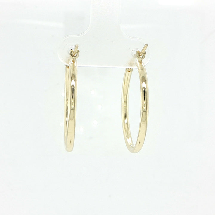 14K Yellow Gold Polished Hoop Earrings