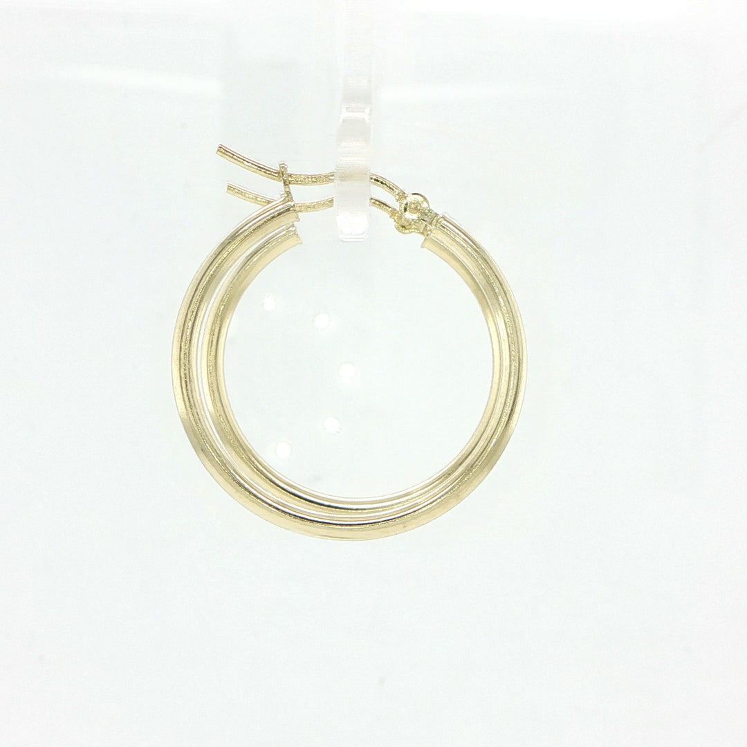 14K Yellow Gold Polished Hoop Earrings