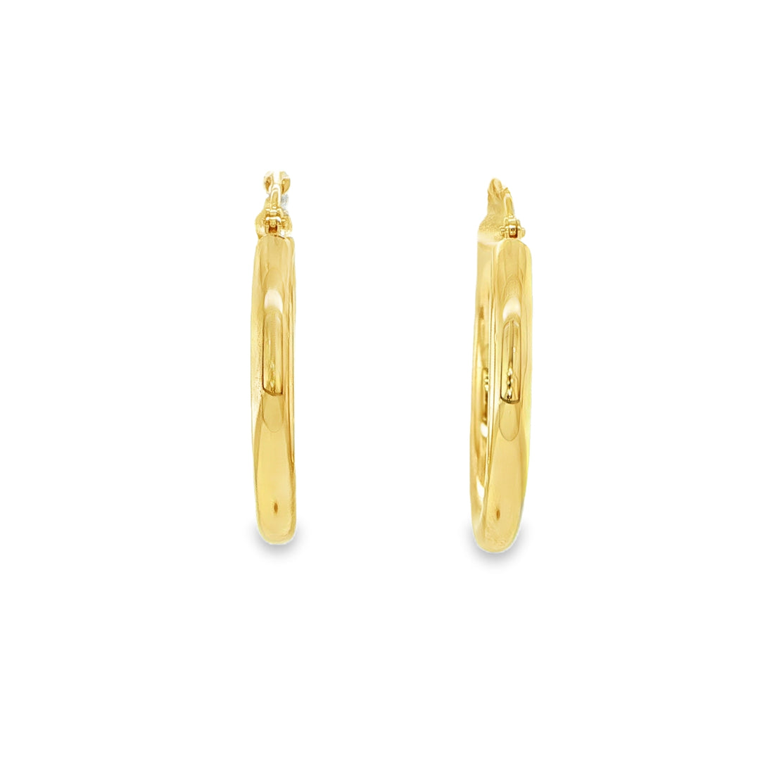 14K Yellow Gold Polished Hoop Earrings