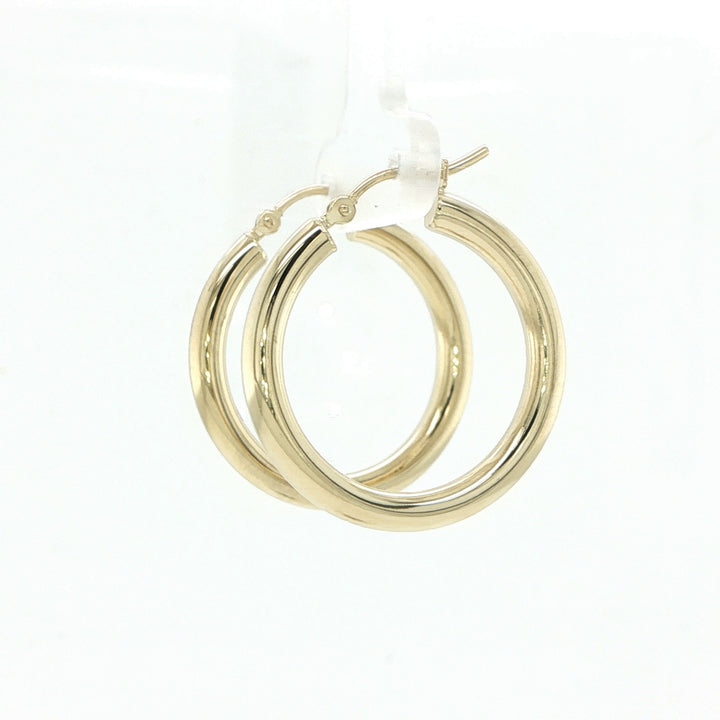 14K Yellow Gold Polished Hoop Earrings