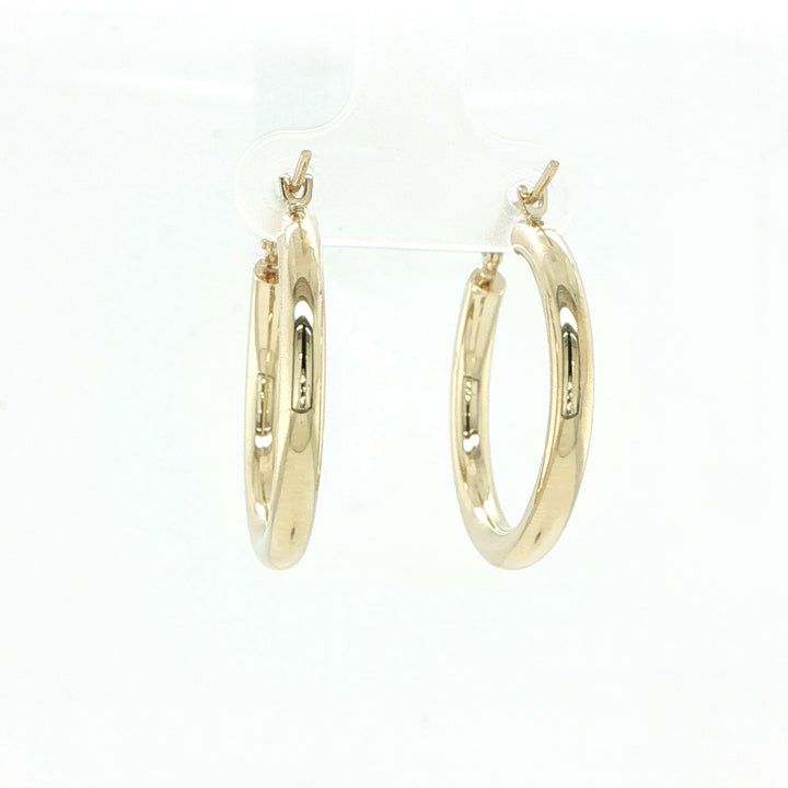 14K Yellow Gold Polished Hoop Earrings