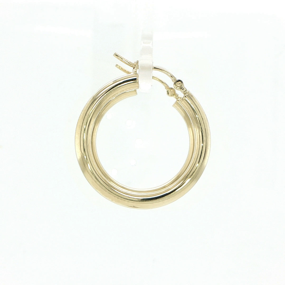 14K Yellow Gold Polished Hoop Earrings