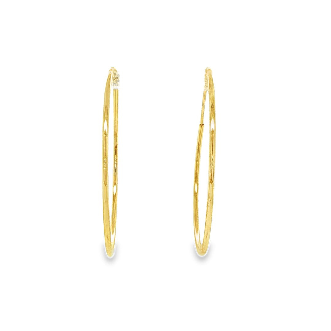 1.2mm 14K Yellow Gold Endless Hoop Earrings