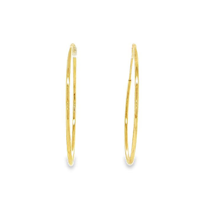 1.2mm 14K Yellow Gold Endless Hoop Earrings